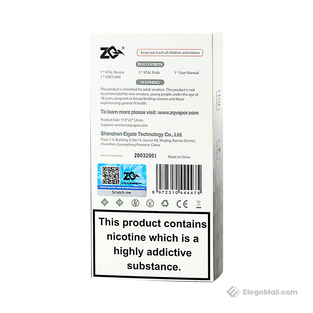 ZQ Xtal Pod Kit 520mAh 1.8ml