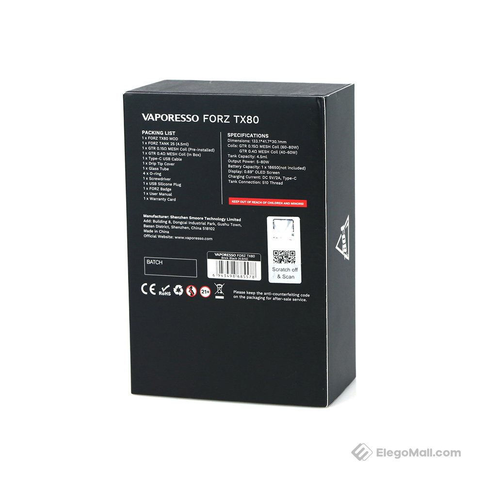 Vaporesso FORZ TX80 Box Kit 4.5ml