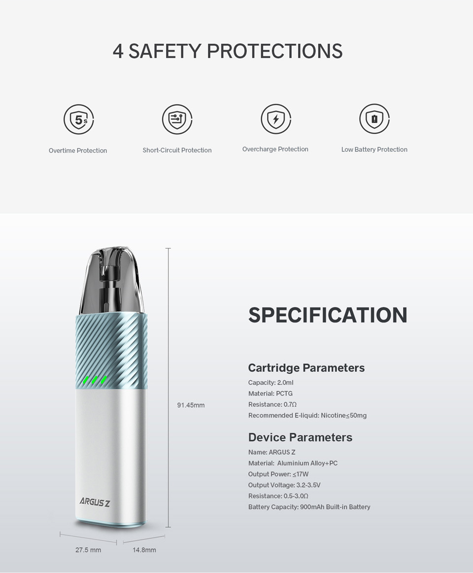 VOOPOO ARGUS Z specification