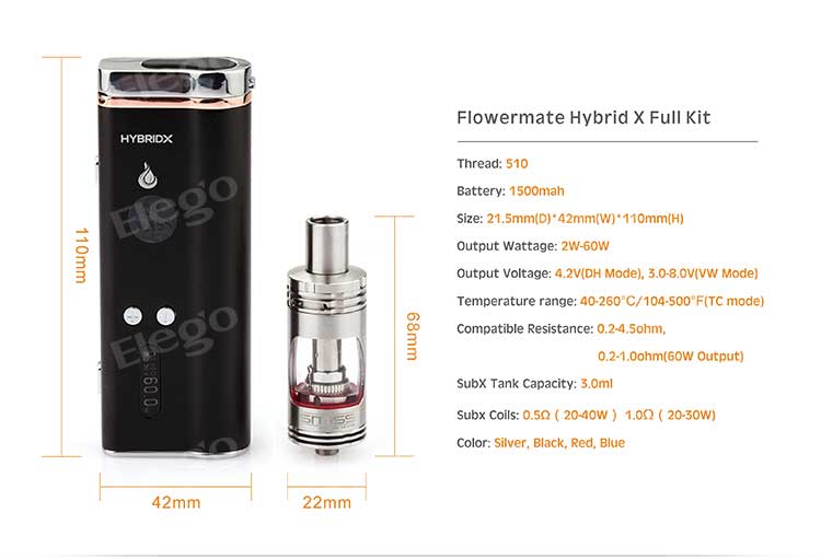 Flowermate Hybrid X 60W 1500mAh TC Full Kit