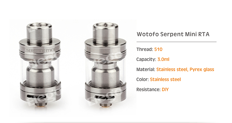 Wotofo Serpent Mini RTA Rebuildable Atomizer 