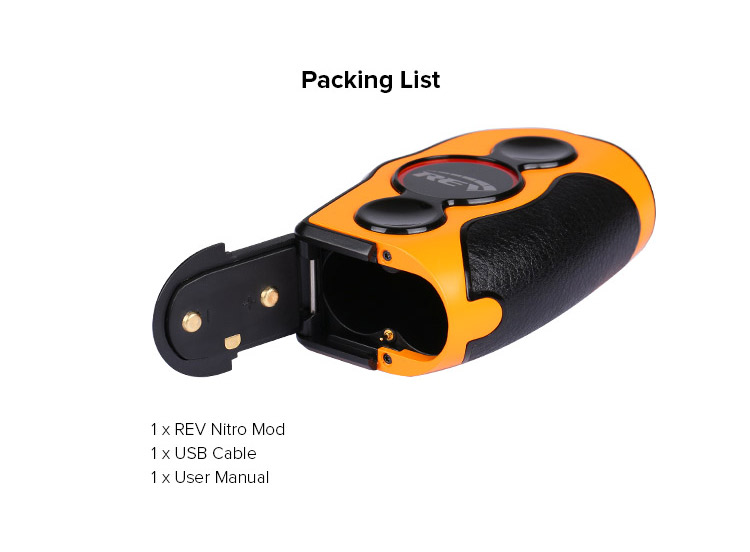 REV NITRO 200W Box Mod, packing list