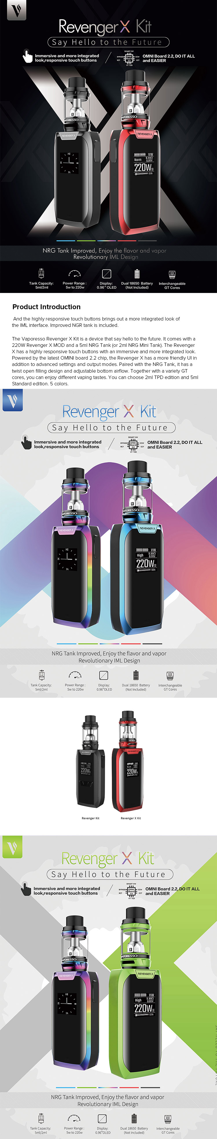 Vaporesso Revenger X Kit with NRG Tank, Operation