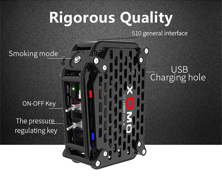 XOMO GT Laser 255X Box Mod, Parameter