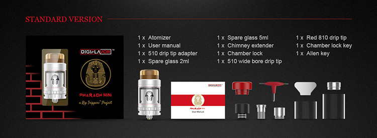 Digiflavor Pharaoh Mini RTA, Packing List Digiflavor Pharaoh Mini RTA