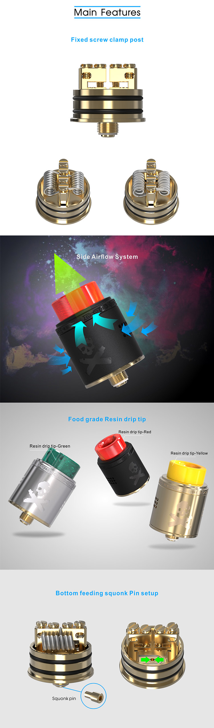 Vandy Vape Bonza RDA, Main Feature