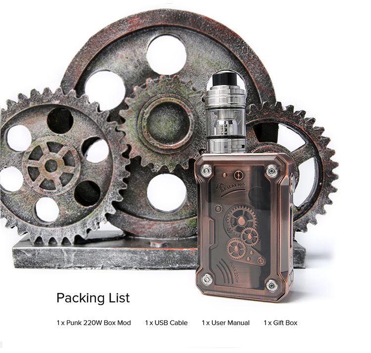 Teslacigs Punk 220W Box Mod, Packing list
