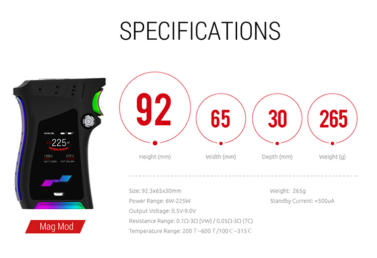 SMOK Mag 225W TC Kit, Mag 225W Mod