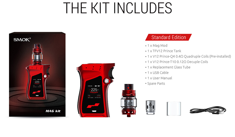 SMOK Mag 225W TC Kit, Packing list