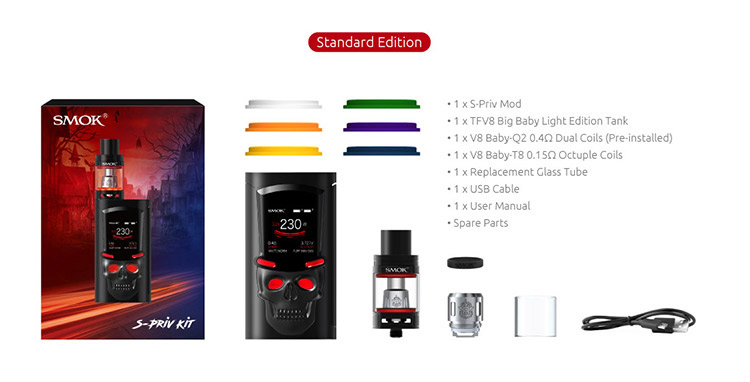 SMOK S-Priv 230W TC Kit, Packing List