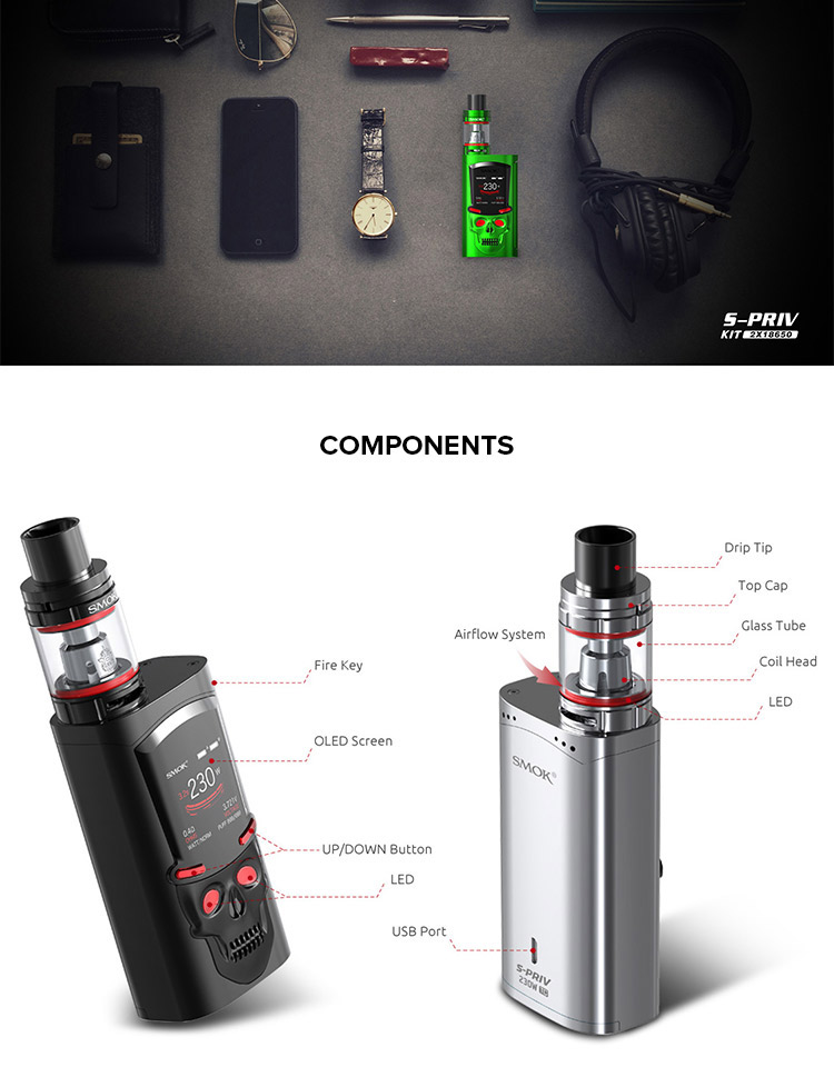 SMOK S-Priv 230W TC Kit, Operation