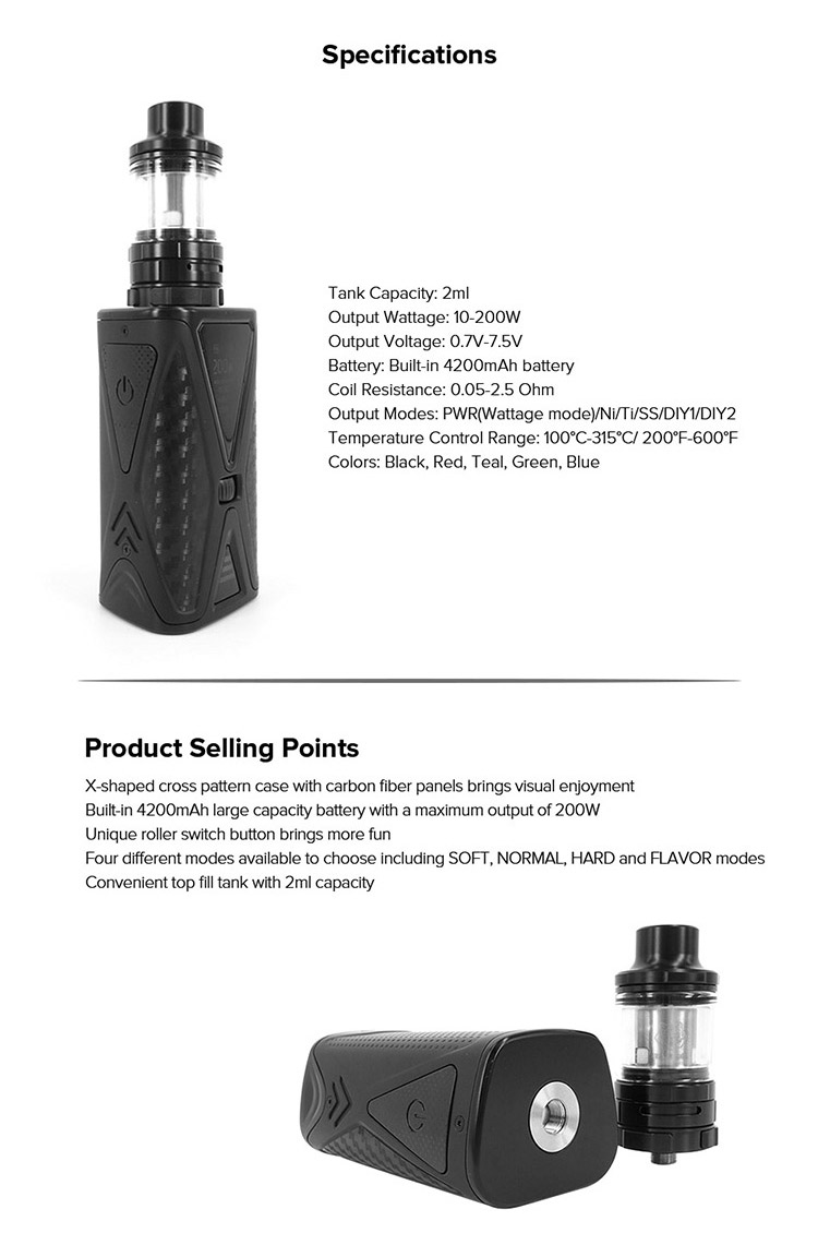 Kanger Spider Kit, Parameter