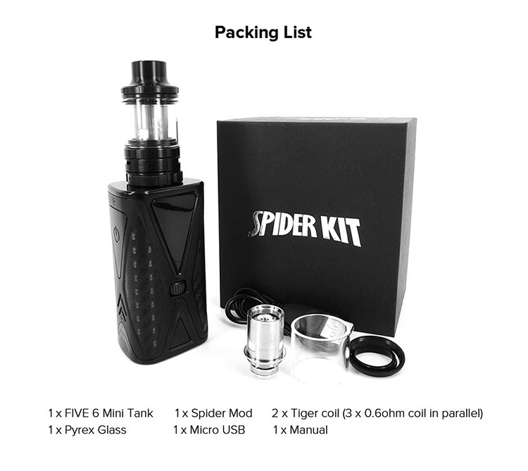 Kanger Spider Kit, Packing List