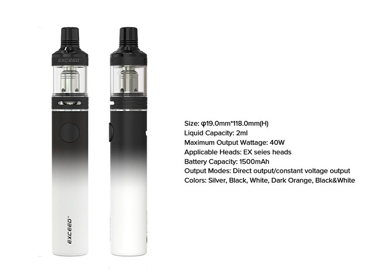 Joyetech Exceed D19 Starter Kit, Parameter