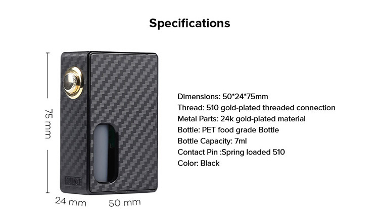 Wotofo Nudge Squonk Mech Mod, Parameter