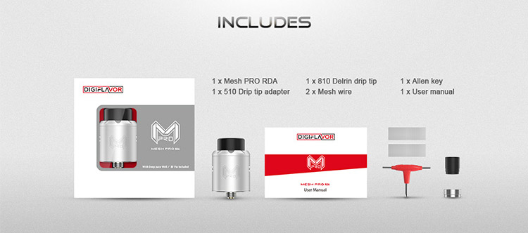 Digiflavor Mesh Pro BF RDA Packing LIst