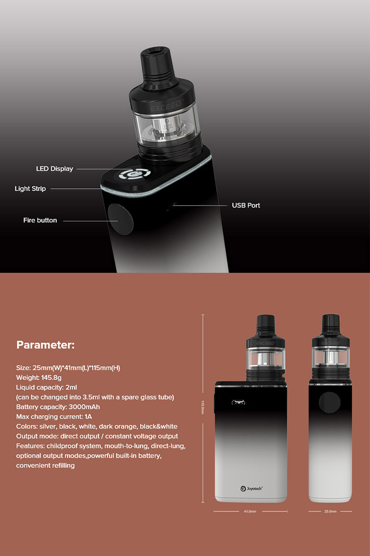 Joyetech EXCEED BOX Kit Parameter