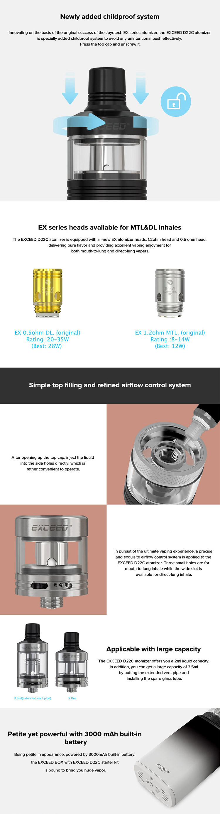 Joyetech EXCEED BOX Kit Main Feature