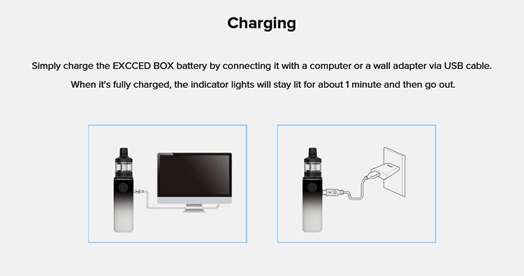 Joyetech EXCEED BOX Kit, Charging