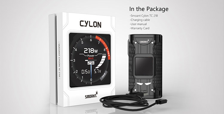 Smoant Cylon TC 218W Box Mod Packing List