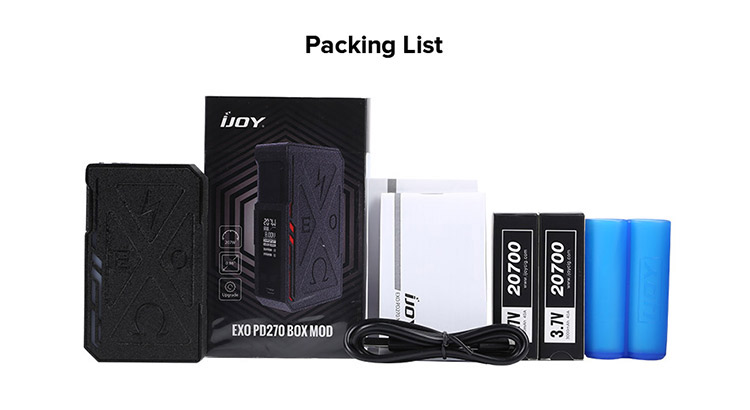 IJOY EXO PD270 Box Mod Packing List IJOY EXO PD270 Box Mod Packing List