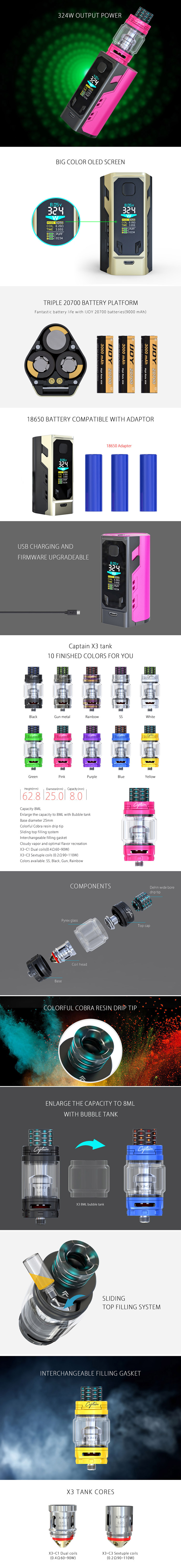 IJoy Captain X3 Kit, Operation IJoy Captain X3 Kit Main Feature