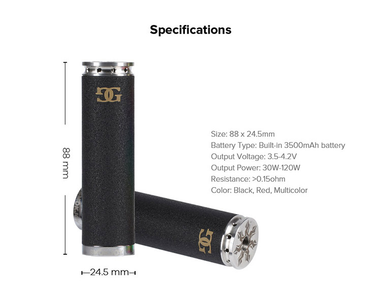 SMOKJOY Gotta God Mech Mod Parameter