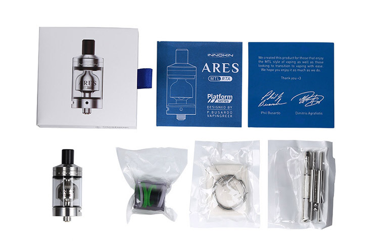 Innokin Ares MTL RTA Tank Packing List Innokin Ares MTL RTA Tank Packing List