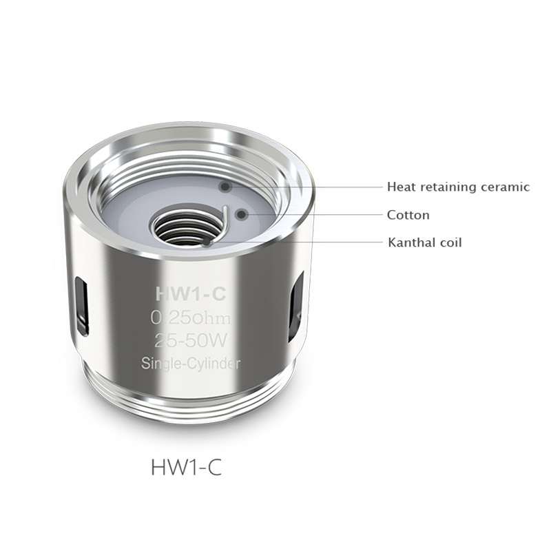 Eleaf HW1-C Single-Cylinder 0.25ohm Head  for Ello/Ello Mini/Mini XL Atomizer (5pcs/pack)