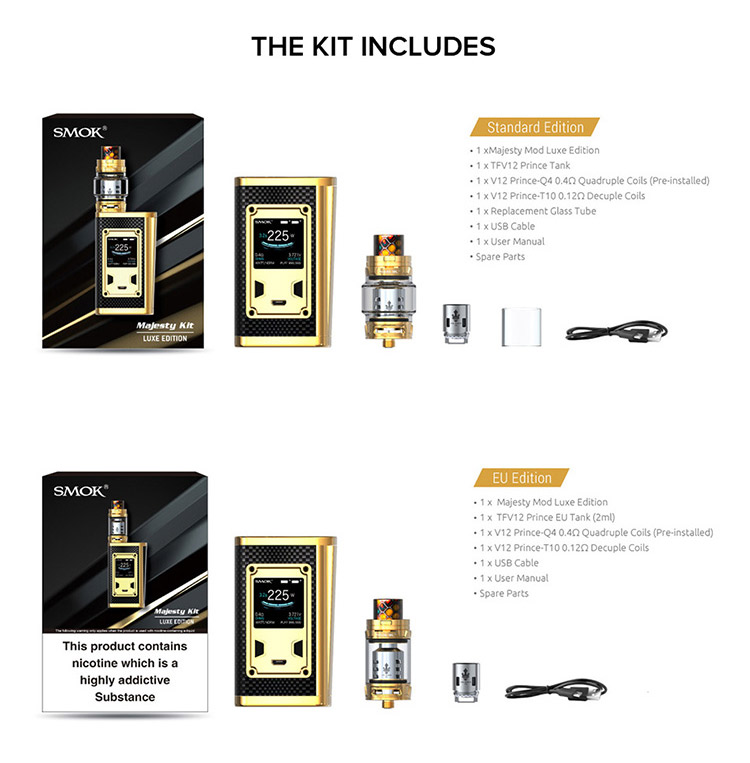 SMOK Majesty 230W TC Kit Packing List