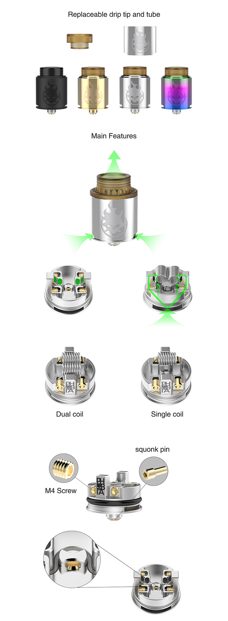 Vandy Vape PHOBIA BF RDA Feature