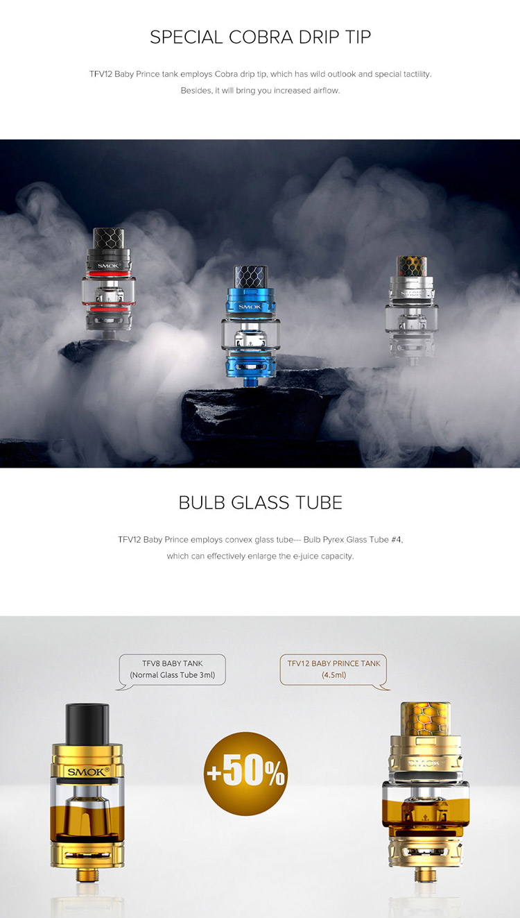 SMOK TFV12 Baby Prince Tank Feature