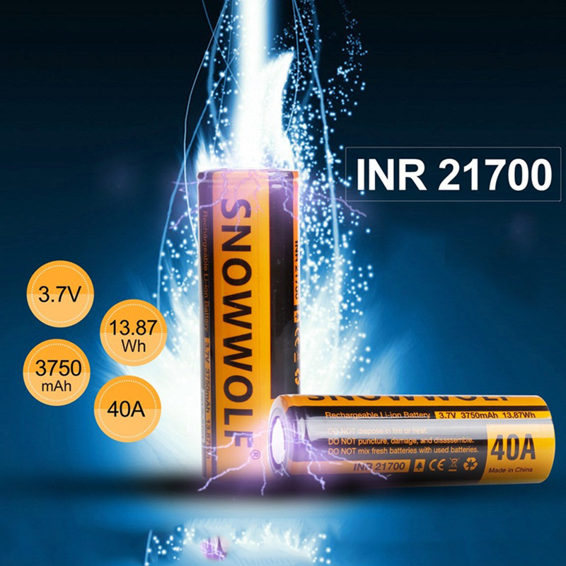 SnowWolf 21700 Lithium Battery 3750mah (Order Separately) (2pcs/pack)