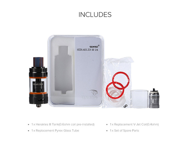 Sense Herakles 3 Sub Ohm Tank Packing List Sense Herakles 3 Sub Ohm Tank Packing List