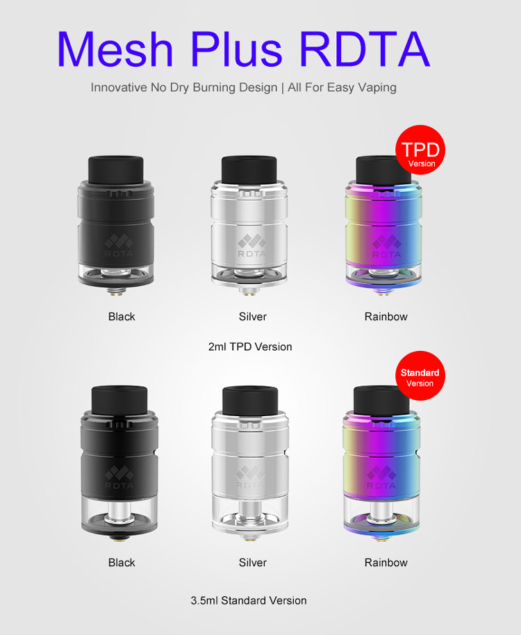 Vapefly Mesh Plus RDTA Tank Color Vapefly Mesh Plus RDTA Tank Color
