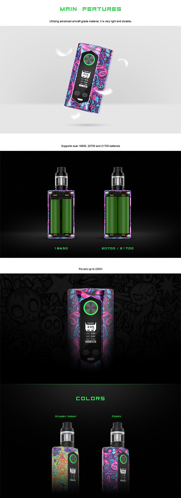 GeekVape Blade 235W TC Kit with Aero Tank Operation GeekVape Blade 235W TC Kit with Aero Tank Operation