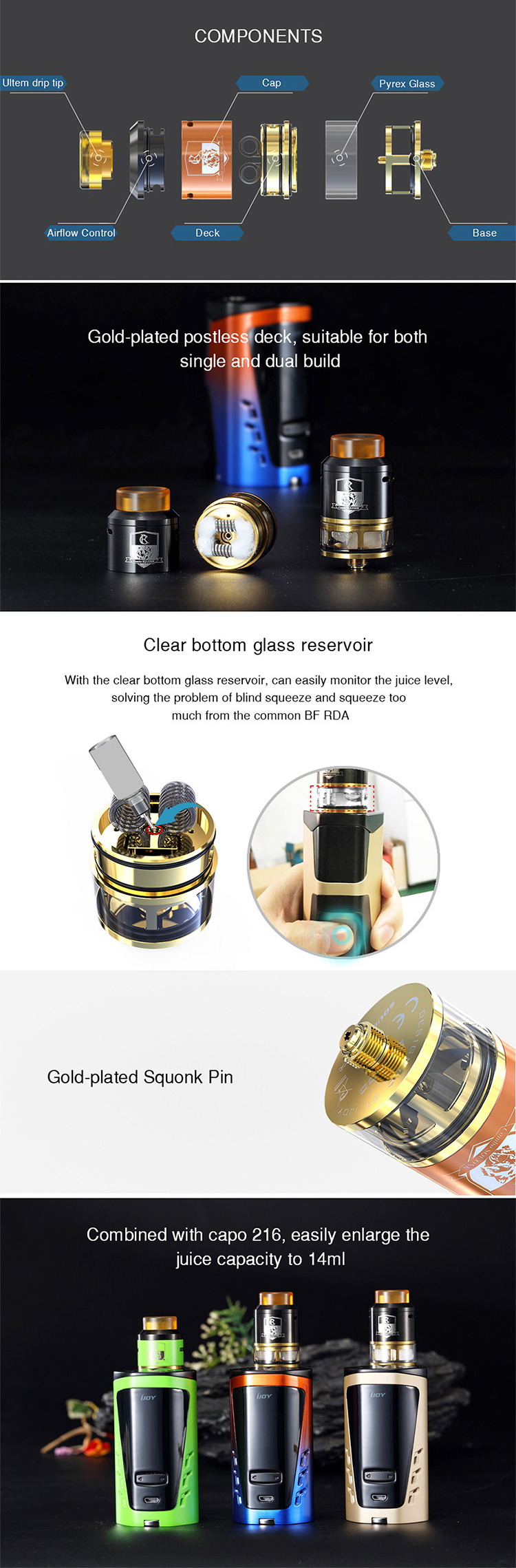 IJOY Combo Squonk RDTA Operation Guide IJOY Combo Squonk RDTA Operation Guide