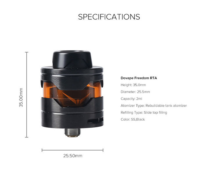 Dovape Freedom RTA Tank Parameter