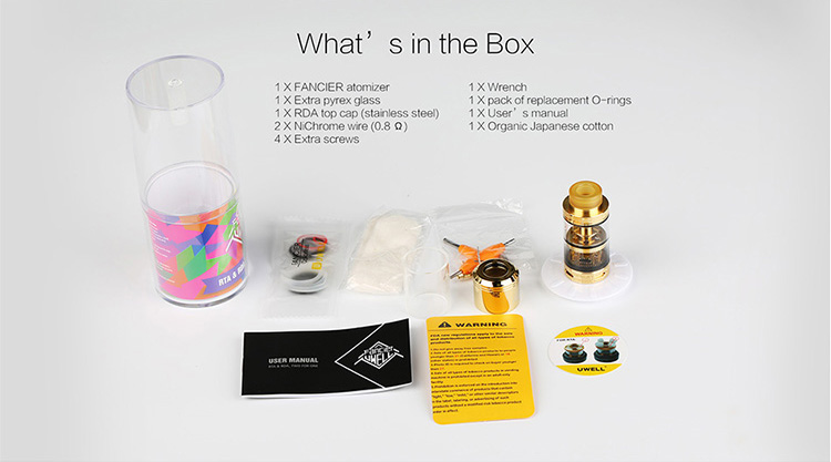 Uwell Fancier RTA&RDA Packing List
