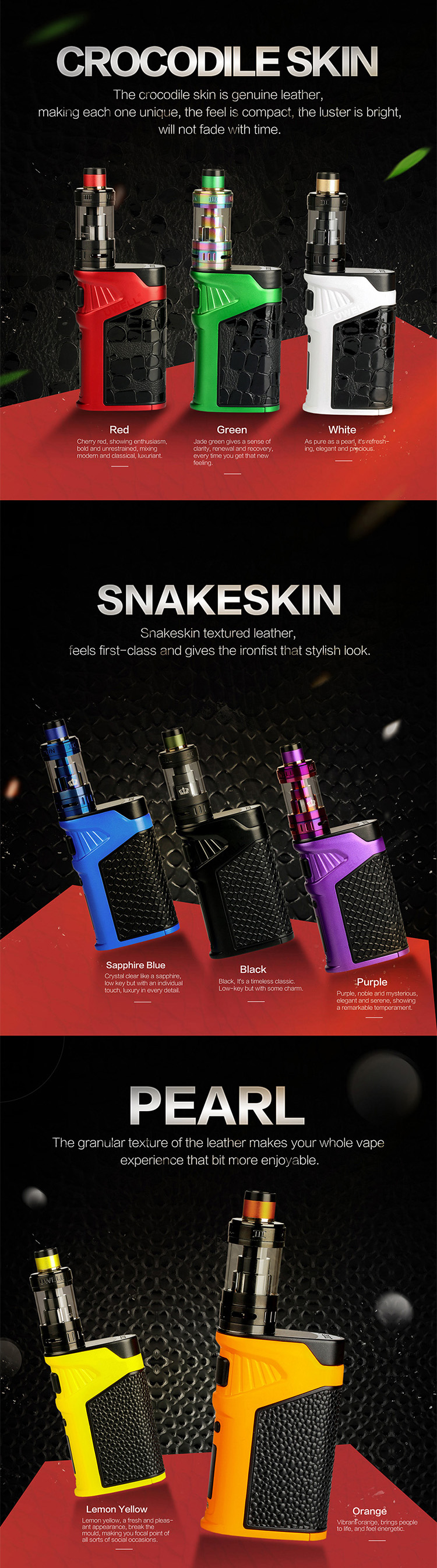 Uwell Ironfist 200W TC Box Kit with Crown 3 Material Uwell Ironfist 200W TC Box Kit with Crown 3 Material