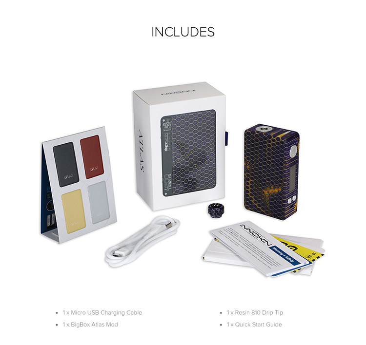 Innokin BigBox Atlas Box Mod Packing List Innokin BigBox Atlas Box Mod Packing List