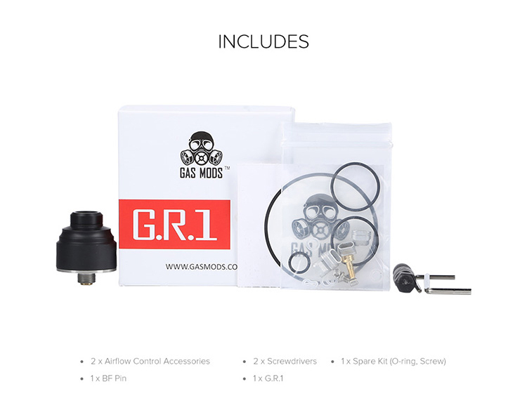Gas Mods G.R.1 BF RDA Packing List Gas Mods G.R.1 BF RDA Packing List