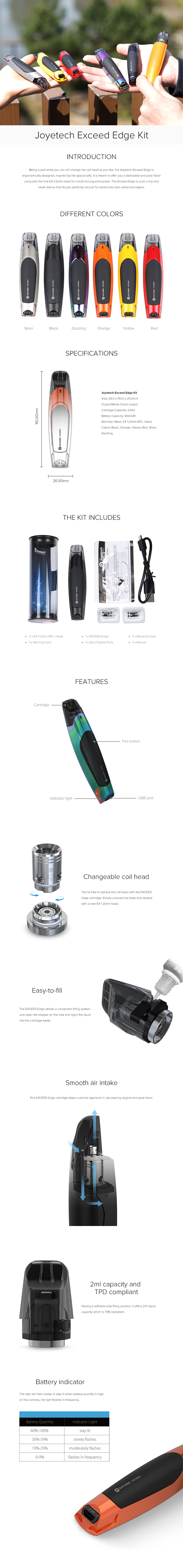 Joyetech EXCEED Edge Pod System Kit Joyetech EXCEED Edge Pod System Kit