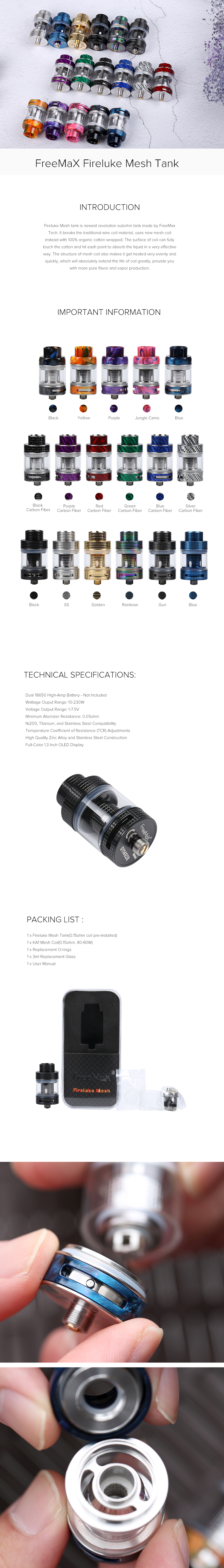 FreeMax Fireluke Mesh Sub Ohm Tank FreeMax Fireluke Mesh Sub Ohm Tank