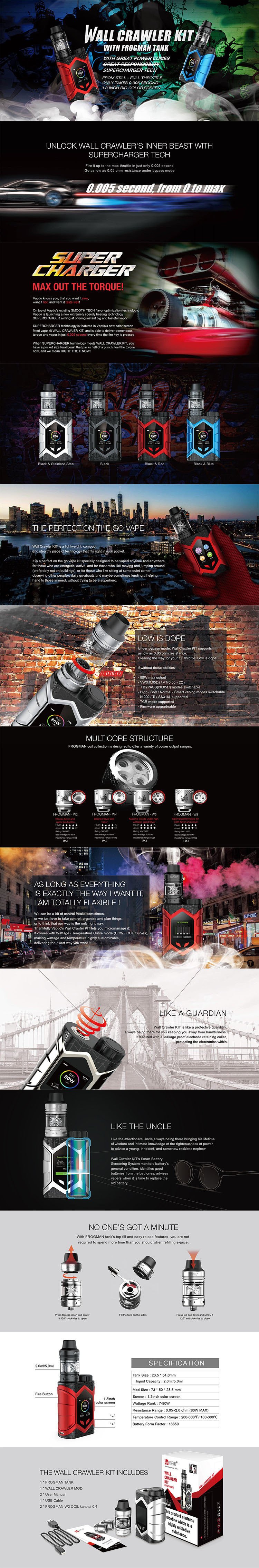 Vaptio Wall Crawler Kit with Frogman Tank Vaptio Wall Crawler Kit with Frogman Tank