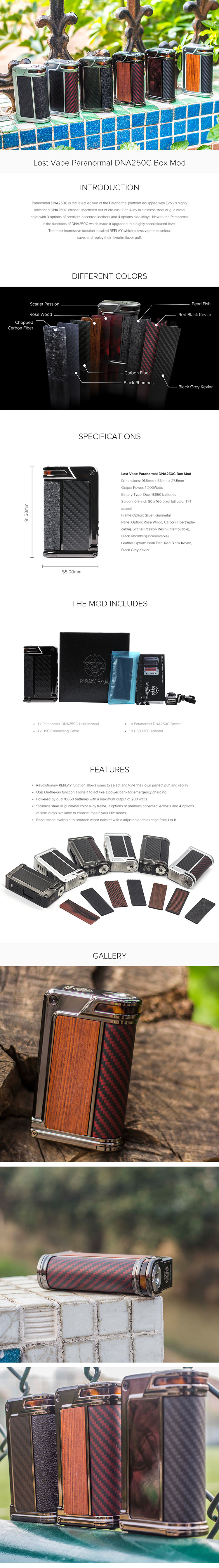 Lost Vape Paranormal DNA250C Box Mod Lost Vape Paranormal DNA250C Box Mod