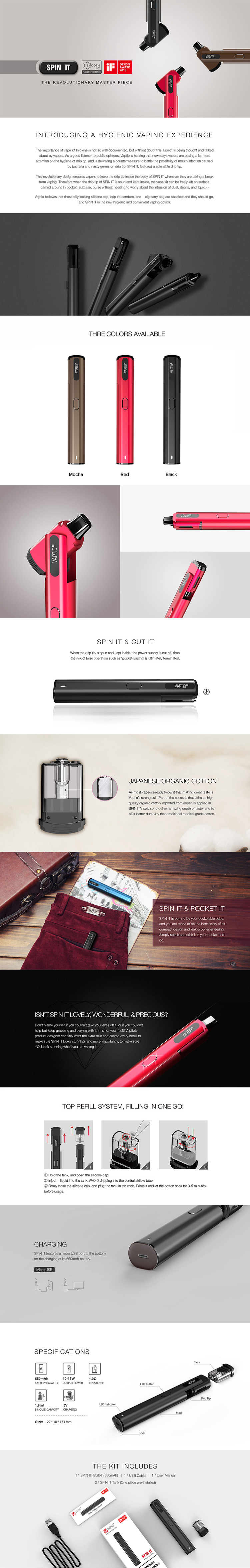 Vaptio Spin-It Vape Pen Kit
