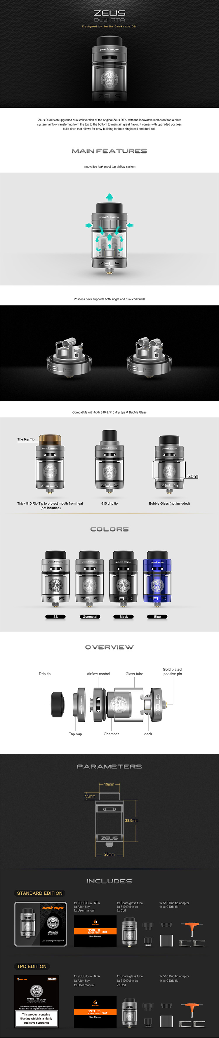 Geekvape Zeus Dual RTA Geekvape Zeus Dual RTA