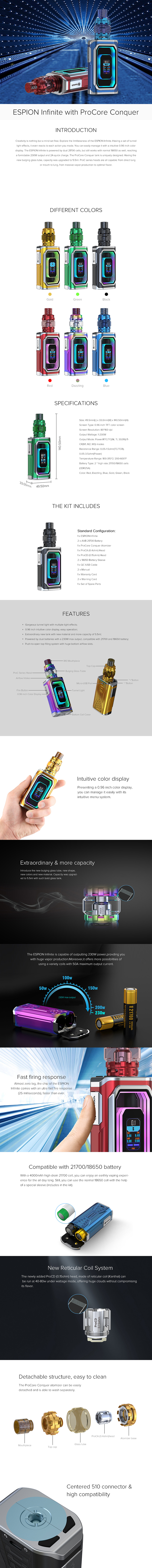 Joyetech Espion Infinite 230W Kit Joyetech Espion Infinite 230W Kit