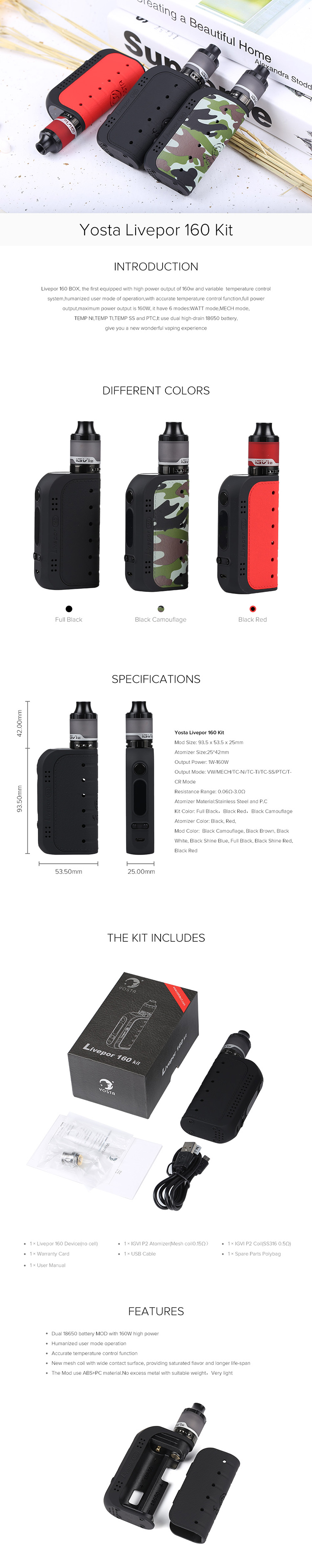 Yosta Livepor 160W TC Box Kit Yosta Livepor 160W TC Box Kit
